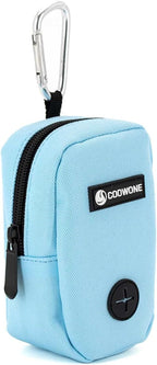 COOWONE Dog Treat Pouch for Training, Portable Dog Walking Bag Built in Poop Dispenser, Pocket Sized Pet Pouches, Doggie Puppy Snack Rewards Bag, Treat Carrier Holder with Clip (Blue)