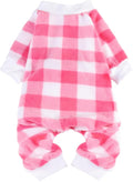 SCENEREAL Dog Pajamas for Small Dogs - Soft,Warm Pet Sweater Clothes Puppy Onesie Outfits for Doggie Winter Christmas Thanksgiving - Dog Jammies Pjs，Pink XS