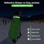 Warm Dog Coats for Large Dogs, Waterproof Dog Jacket with Harness Built in, Zipper Clousure, Fleece Lining, Turtleneck, for Cold Weather, Pet Snowsuit for Border Collie, Golden Retriever- XXL