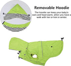 Dog Raincoat Waterproof Raincoats Dog rain Jacket Buttons Zipper Hood Drawstring Suitable for Small Medium Yorkie Terrier Schnauzer Poodle Border Collie Labrador 8lbs to 80lbs Green XS