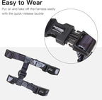 PUPTECK Adjustable Cat Harness and Leash Set Escape Proof Kitten Strap Collar for Walking Travel, Printed Dark Grey