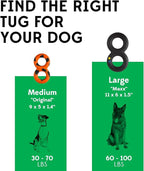 Goughnuts — Dog Toys for Aggressive Chewers | Virtually Indestructible Pull Toy for Breeds Such as Pit Bulls and German Shepherds | Heavy Duty Tug Dog Toy | Medium | Orange