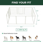 FXW Pawadise Acrylic & Wire Mesh Indoor Dog Playpen, Heavy Duty 32 Inch 10 Panels Metal Dog Pen for Small and Medium Dogs, White│Patented