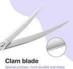 Professional Curved Thinning Scissors for Dog Grooming, 30-Degree Curvature, Japanese 440C for Trimming Dogs Cats and Other Pets face and paws