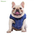 PetWarm Reversible Dog Cold Weather Coats, Waterproof Dog Puffer Vest, Vest for Dogs with Hook-and-Loop Strap, Windproof Outdoor Coat for Winter Walks and Snowy Days, Blue, S