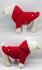 Pet Warm Dog Coat for Winter Cold Weather Clothes Hooded Dog Jacket Small Puppies Medium Large Dog Cat Clothes Insulated Padded Snow Parka (Red, Large)