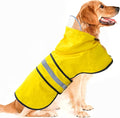 Dog Raincoat Waterproof Reflective Slicker - Lightweight Breathable Hooded Poncho Rain Coat Jacket with Adjustable Belly Strap and Leash Hole for Small Medium Large Dogs (X-Large, Yellow)