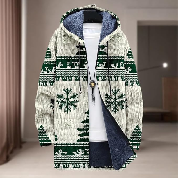 Oversized Full Zip Hoodie for Men Sherpa Fleece Lined Jacket with Hood Soft Warm Winter Coat with Pockets