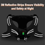 Dog Harness Step in Dog Vest Harness, Reflective Adjustable Puppy No Pull Harness Breathable Soft for Small and Medium Dogs Cats, Black, XXS