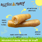 BULLYSTICKS & MORE 6 Inch Beef Collagen Rolls for Dogs (Extra Thick - 10 Count) - Bones for Dogs - Dog Parents Choice - No Hide Beef Cheek Rolls