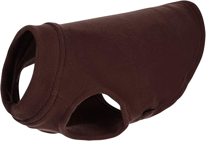 Gooby Stretch Fleece Vest Dog Sweater - Brown, Medium - Warm Pullover Super Stretchy Fleece Dog Jacket for Small to Large Dogs