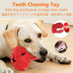 SCHITEC Dog Chew Toy for Large & Medium Dogs, Rubber Treat Dispensing Toy for Aggressive Chewers, Interactive Slow Feeder Tough Puzzle Toys Teeth Cleaning (Red & Yellow)