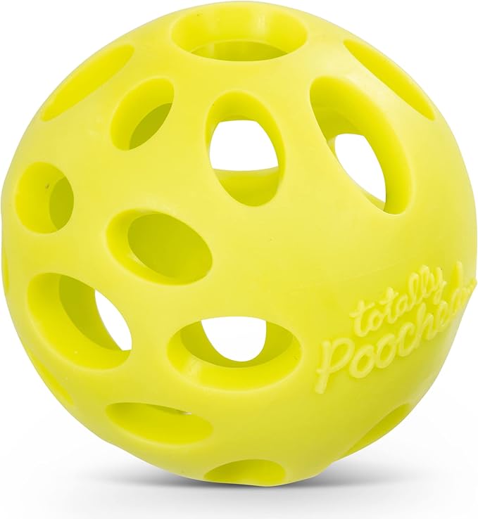 Messy Mutts Totally Pooched Huff'n Puff Ball | 3.1” TPR Puzzle Ball for Dogs | 2-in-1 Durable Interactive Toy and Tooth Cleaner | Green