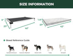 FXW TitanNest Chew-Proof Elevated Dog Bed, Raised Cot for Indoor/Outdoor/Camping Use, Durable & Waterproof Cooling Pet Bed with Exclusive Cover for Medium Dogs, 42.0" L x 27.0" W x 5.0" H, Black