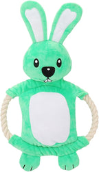 Squeaky Dog Toys , Funny Dog Toys Stuffed Plush Dog Toy , Cute Dog Rabbit Dog Birthday Gift Dog Chew Toys Pet Toys for Small Medium and Large Dogs(Green Rabbit)