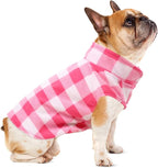 Kama Bridal Spring & Autumn Dog Coat - Pink & White Plaid Fleece Vest for Cats & Small Dogs (Pink, XXS)