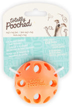 Messy Mutts Totally Pooched Huff'n Puff Ball | 3.1” TPR Puzzle Ball for Dogs | 2-in-1 Durable Interactive Toy and Tooth Cleaner | Orange
