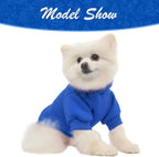 KOOLTAIL Basic Dog Hoodie - Soft and Warm Dog Hoodie Sweater with Leash Hole and Pocket, Dog Winter Coat, Cold Weather Clothes Sweatshirt for Small Medium Large Dogs Puppy Cat Boys Girls Blue M