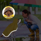 SlowTon Dog Raincoat, Adjustable Dog Rain Jacket Clear Hooded Double Layer, Waterproof Poncho with Reflective Strip Straps and Storage Pocket for Small Medium Large Dogs(XXL)