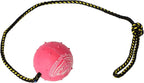 Dingo Nubby Dog Ball - Fully Rubber-Filled, with 60 cm Long Rope - Suitable for Fetching, Dog Sports, Agility, Playtime - Medium Size - Random Colour