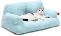 MEWOOFUN Cat Bed for Indoor Cats, Washable Dog Beds for Small Dogs & Cats, Fluffy Cat Couch with Non-Slip Bottom (Blue, 26.0" L x 19.0" W x 13.0" Th)