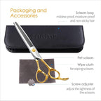 Dog Thinning Shears for Grooming 36 Teeth 6.5" Dog Blending Shears for Grooming Small Medium Dogs Professional Pet Thinners Blenders Scissors for Right Groomer(Blender, Gold)