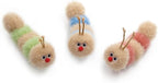 Interactive Natural 3 PK Catnip Toy, with Rattle, Bite Resistant, for All Ages Indoor Cat, Soft Caterpillar Toys, Fluffy Kitten Toy