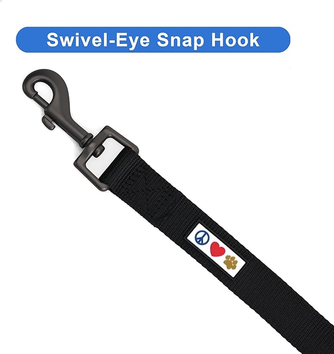 Pawtitas 6 FT Solid Color Leash for Puppy and Dog Leash Dog Training Leash 6 ft or 1.8 m Dog Leash Extra Extra Small Dog Leash can be Used for as a Cat Leash Black Dog Leash