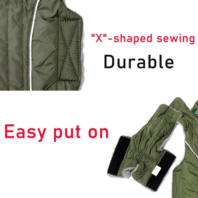 Fleece Dog Hoodie for Small Medium Dogs Super Warm Puppy Jacket for Cold Winter Dog Coats,Green M