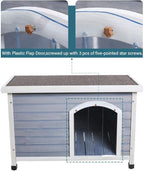 Petsfit Outdoor Wooden Dog House with Adjustable Foot
