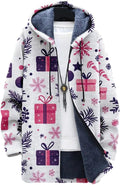 Oversized Full Zip Hoodie for Men Sherpa Fleece Lined Jacket with Hood Soft Warm Winter Coat with Pockets