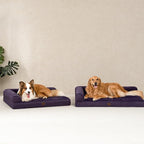 EHEYCIGA Memory Foam Dog Bed XXL, Giant Dog Bed Orthopedic with Washable Removable Cover, Waterproof Pet Bed Couch for Jumbo Dogs, 48x36x7 Inches, Purple