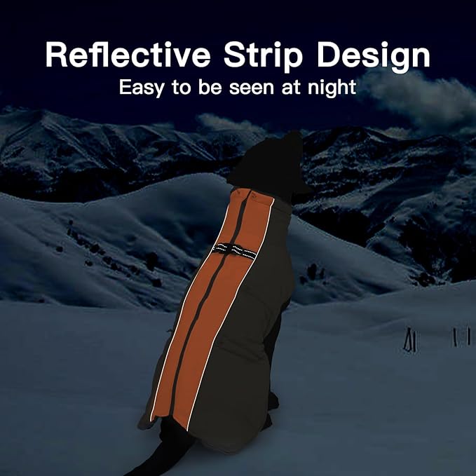 Small Dog Coat - Winter Jacket, Warm Zip Up Snowsuit, Reflective, Water-Resistant, Orange-Gray for Small Dogs, Yorkie, Toy Poodle