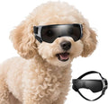 Dog Goggles Sunglasses Small to Medium Breed, Anti-Fog UV400 Lens Puppy Sunglasses, Adjustable Lightweight Doggie Goggles for UV, Wind, Snow, Dust Protection, Black