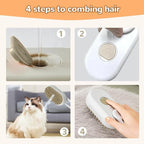 2025 New Cat Steam Brush, 3 in 1 Pet Steam Groomer Comb, Rechargeable Pet Steam Groomer Brush for Massaging and Cleaning Shedding Pets Hair, Anti-Static Hair Removal Comb for Cats Dogs (Khaki+White)