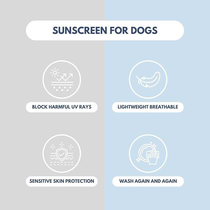 Spark Paws Sunblock Dog T-Shirt, SPF30 Protection, Lightweight Breathable Quick Dry for Dogs with Sensitive Skin - Blue & Grey (Set of 2) - 2XL