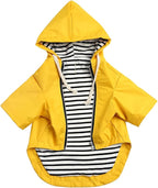 Dog Raincoat rain Jacket Raincoat Dogs Waterproof Small Medium Breeds Zip Closure Storage Pocket Harness Hole Yellow L