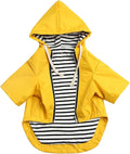 Dog Raincoat rain Jacket Raincoat Dogs Waterproof Small Medium Breeds Zip Closure Storage Pocket Harness Hole Yellow XS