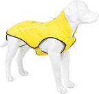 Mile High Life Dog Raincoat, Adjustable Waterproof Reflective Rain Jacket for Small Medium Large Dogs, Lightweight Breathable Pet Rain Coat with Leash Hole(Yellow,L Chest 32-40")