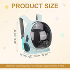 Pet Backpack Carrier, Portable and Ventilated, Oxford Cloth, Dog Cat Travel Bag with Transparent Cover 12.99", (Blue, 1 Pcs), Intended for Hiking/Camping/Traveling