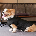 Large Dog Coat with Harness Built-in, Waterproof Reflective Fleece Lined - Warm Windproof Winter Jacket with Back Zipper, Cold Weather Snow Dog Coats - Black - 2XL
