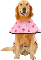 HDE Dog Raincoat Jacket Reflective Adjustable Hooded Pet Poncho Rain Coat with Leash Hole for Small to X-Large Dogs Princess - XL