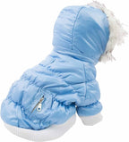 PET LIFE Classic Metallic Fashion Pet Dog Coat Jacket Parka w/ 3M Insulation and Removable Hood, X-Small, Sky Blue