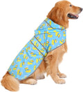 HDE Dog Raincoat with Clear Hood Rain Jacket Poncho for Small Medium Large Dogs Sailor Ducks Blue - XL