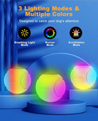 Light Up Dog Balls, LED Dog Toy Ball Rechargeable, Bounce-Activated Durable Fetch Ball Grow in The Dark, Night Glowing Dogs Toys, Natural Rubber, Color Changing LED, 2.5 inches-Blue