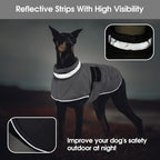 Dog Winter Coat Warm Padded Puppy Jacket Windproof Water Resistant Clothes for Small Medium Large Pets Christmas Sweater Outfit Vest(Grey, L)