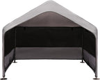 Summertrail Extra Large Dog House Outside, Dog Tent Outdoor, Big Dog Shade Shelter Doghouse Canopy with Three-Sided Breathable Mesh Windows, Gray Sun Rain Cover for Pet Cat Livestock 4'x 4'x 3.3'