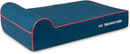 The Dog’s Bed Orthopedic Headrest Dog Bed Large Blue Oxford with Red Trim UK Flag Dog Bed, Memory Foam, Hip & Elbow Dysplasia, Post Surgery, Waterproof Washable Cover