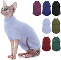 SUNFURA Turtleneck Sweater for Cat, Sphynx Cats Shirt Hairless Cat Sweaters with Sleeves, Warm and Soft Kitten Pullover Fleece Winter Pajamas Jumpsuit for Puppy Cats, Blue M