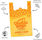 HEAVY Dootie Bags +Plus a Hint of Citrus Scent with EZ Tie Handles. For Pet Dog Poop, Cat Litter. Multi-Use. Fits Swivel Bin and Gogo Stik Scoopers. Made with Cornstarch. Strong, Leakproof, Very Large